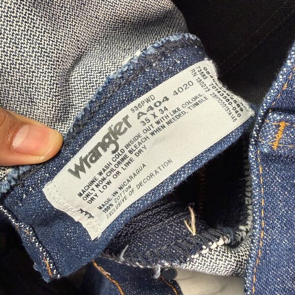 Vintage Wrangler Jeans Mens 35x30 Blue Cowboy Cut Western Denim Work 936 - Picture 5 of 10